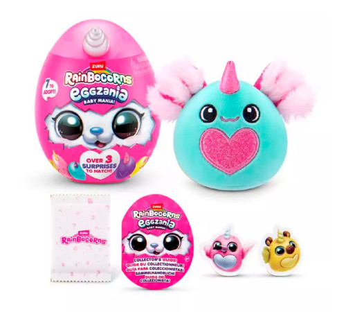 zuru 92111 ou surpriză cu jucărie moale "rainbocorns eggzania" (în sort.)