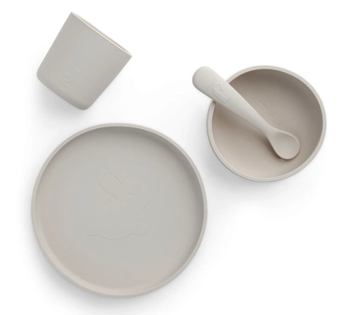 jollein Детский силиконовый набор посуды "childrens dinner" (4 шт.) nougat