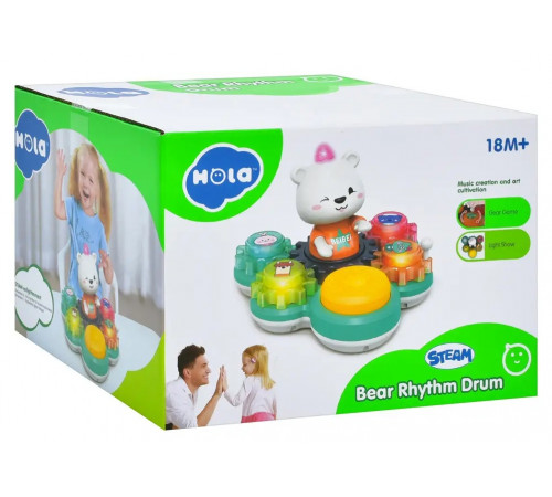 hola toys e8993 jucărie muzicală "tobă ursulet"