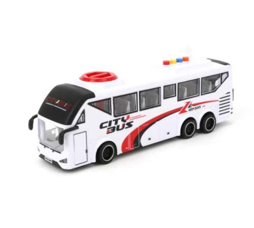 js162a autobuz alb cu frictiune, 1:16, jstoys (sunete si lumini) zja352333