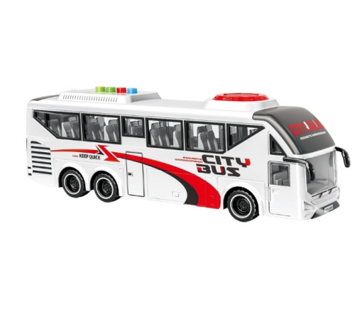 js162a autobuz alb cu frictiune, 1:16, jstoys (sunete si lumini) zja352333