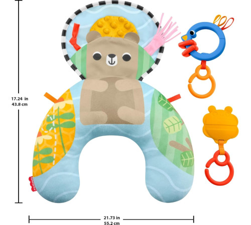 fisher-price jhb44 pernă pentru joacă pe burtică "ursuleț bl&acirc;nd"