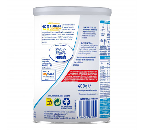 lapte praf nan expert pro  fără lactoza (0 luni+) 400 gr.