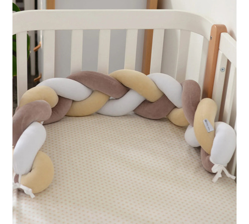 Veres 154.02.18 Бампер-коса "White Mokko Beige" (120x15 см.)  veres 154.02.18 Бампер-коса "white mokko beige" (120x15 см.)