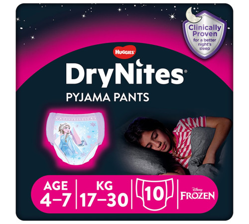 chiloți absorbanți huggies drynites girl m(17-30 kg.) 10 buc.