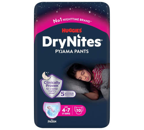 Впитывающие трусики Huggies DryNites Girl  M(17-30 кг.) 10 шт.  Впитывающие трусики huggies drynites girl  m(17-30 кг.) 10 шт.