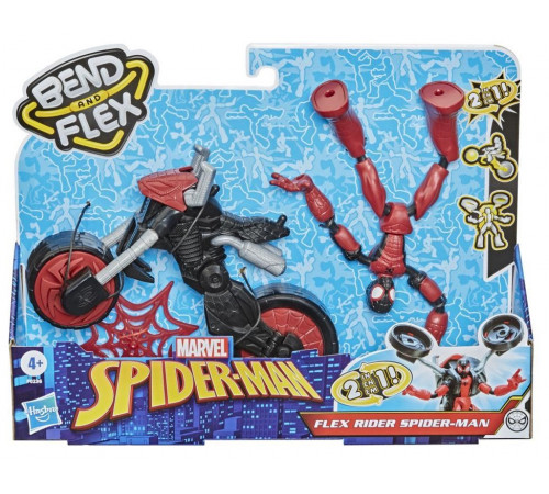  bend and flex f0236 Игровой набор "Человек-Паук на мотоцикле"