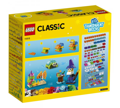 lego classic 11013 constructor "cuburi transparente" (500 el.)