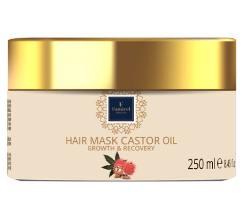 famirel mască de păr cu ulei de ricin castor oil - creștere activă și restaurare (250 ml) 085762