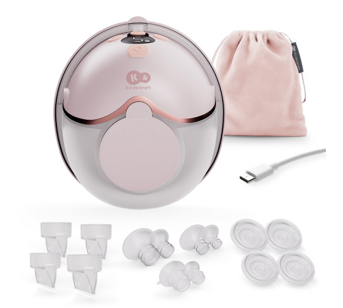 kinderkraft Беспроводной молокоотсос hands-free mamaflow (розовый)