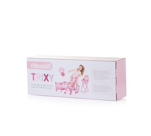 chipolino set de joacă 3 &icirc;n 1 pentru păpuși "trixy unicorn" kzktr02403un