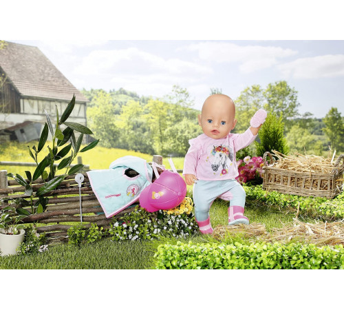 zapf creation 831175 set haine pentru păpuși  "baby born deluxe riding outfit" (43 cm.)