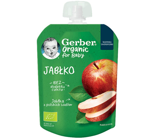  gerber organic piure de mere 80 gr. (4 m+)
