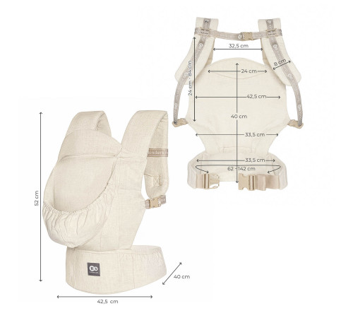 kinderkraft marsupiu ergonomic "elara" (linen & cotton)