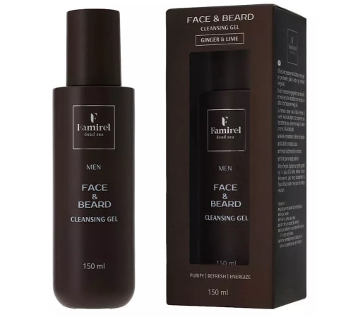  famirel men gel de curățare pentru față și barbă cu ghimbir și lime (150 ml) 084888