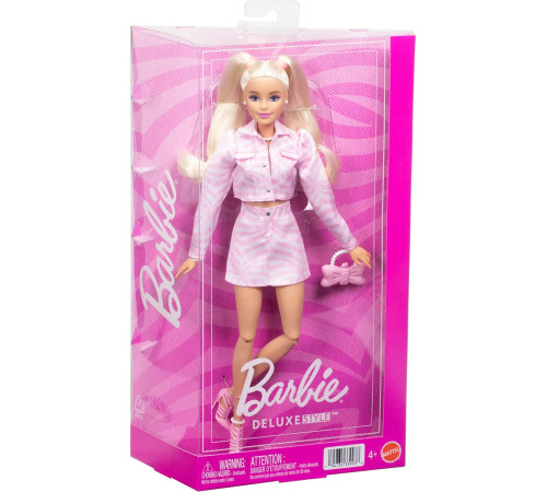 barbie jjn69 păpușa barbie "deluxe style fashion doll №9" &icirc;ntr-o ținută roz din denim