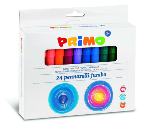 primo Фломастеры моющиеся jumbo 24 цвета (7,6 мм.)