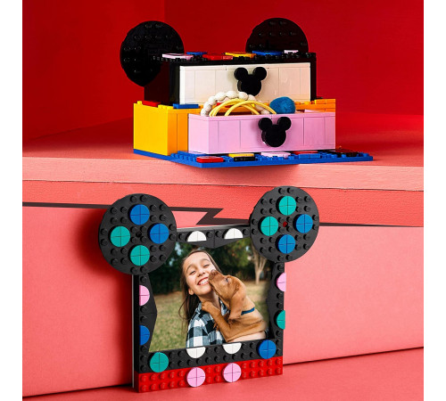 lego dots 41964 constructor "mickey mouse & minnie mouse back-to-school project box" (669 el.)