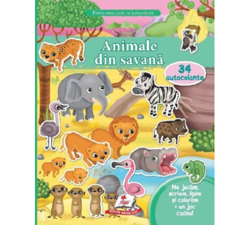 carte "animale din savana" 34 autocolante