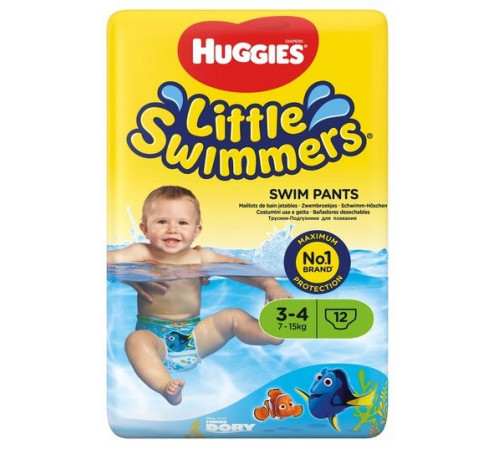 huggies little swimmers Трусики для плавания 3-4 (7-15 кг.) 12 шт.