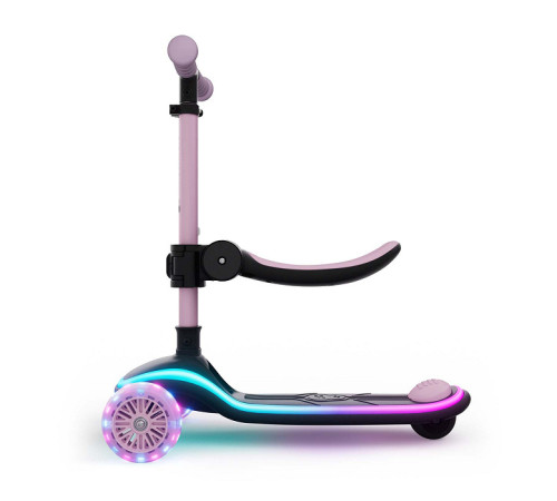 kinderkraft trotinetă 2 &icirc;n 1 raket up cu lumini led (roz)