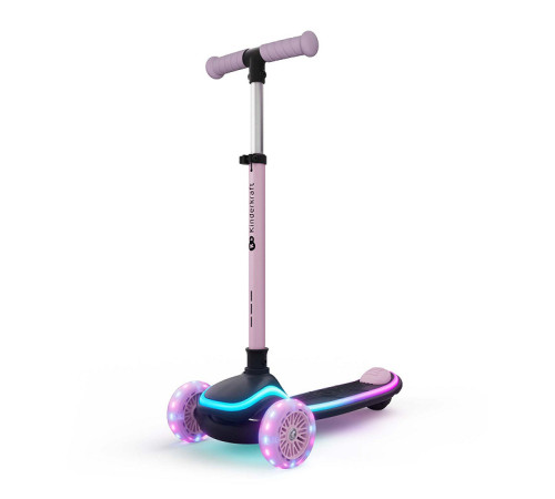 kinderkraft trotinetă 2 &icirc;n 1 raket up cu lumini led (roz)
