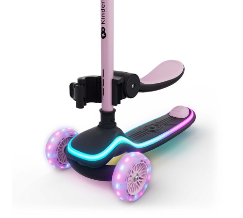 kinderkraft trotinetă 2 &icirc;n 1 raket up cu lumini led (roz)
