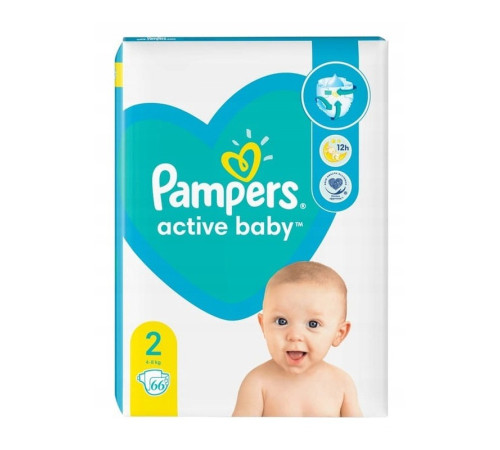 pampers active baby mini 2 (4-8 kg) 66 buc