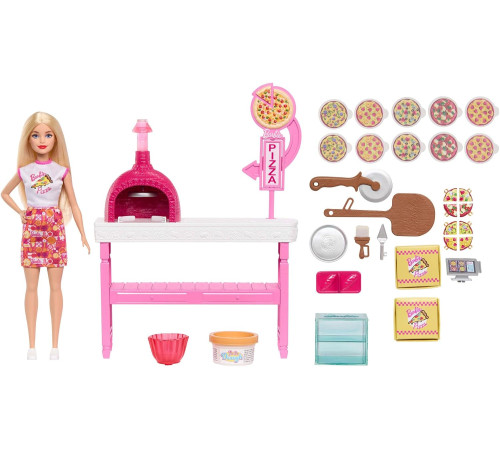  barbie jmk21 set de joacă cu păpușă "pizzerie  cu accesorii"