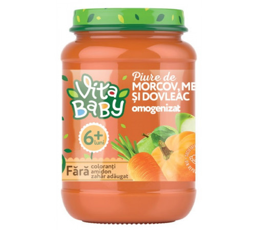 Детское питание в Молдове vita baby Пюре Морковь-тыква-яблоко (6 м.+) 180 гр.