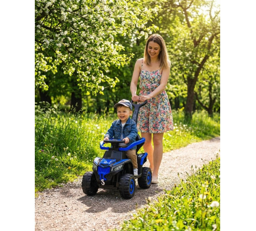 baby mix 56925 mașinuță electrică baby mix ruggy cu m&acirc;ner (albastru)