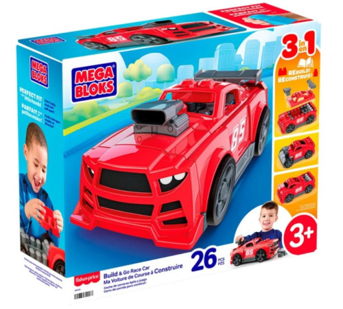  mega bloks jkg35 Конструктор 3-в-1 "Гоночный автомобиль" (26 дет.)