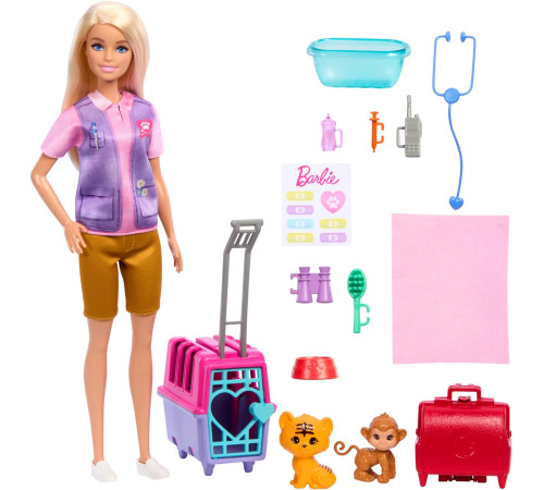 barbie hrg50 set de joc "barbie paznicul zoologic"