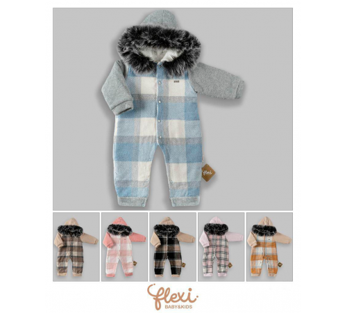 Flexi 221070 Комбинезон теплый с мехом (6-9-12-18 мес.) в асс.  Детская одежда в Молдове flexi 221070 Комбинезон теплый с мехом (6-9-12-18 мес.) в асс.