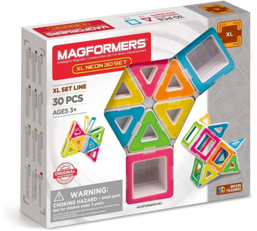 magformers 706006 constructor magnetic "xl neon" (30 el.)
