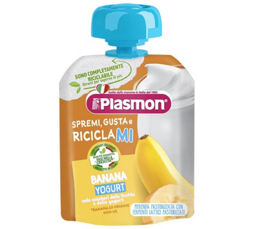  plasmon Пюре Банан с йогуртом (6 м+) 85 гр.