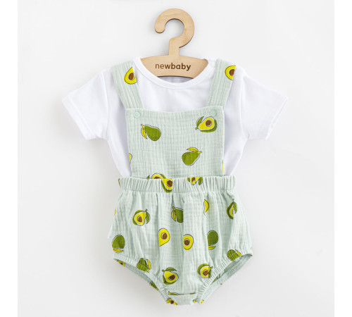 new baby 55375 set pantaloni scurti si tricou "avocado" m.68 (4-6 luni)