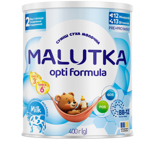  lapte praf malutka opti formula 2 (6-12 luni) 400 g.
