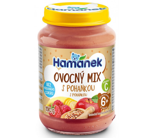  hame piure "hamánek" mix de fructe cu terci de hrișcă 190 gr. (6m +)