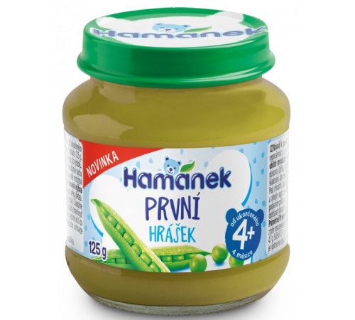 Детское питание в Молдове hame Пюре "hamanek" Зеленый горошек 125 гр. (4 м+)