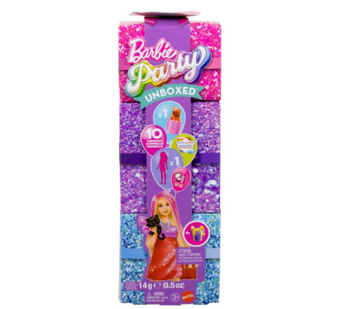 barbie jfy68 Кукла "barbie party unboxed" в розово-красных тонах
