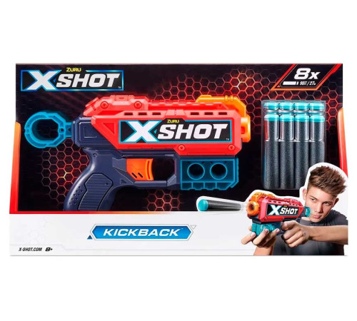  zuru 36184 blaster x-shot excel kickback (8 cartuse) 