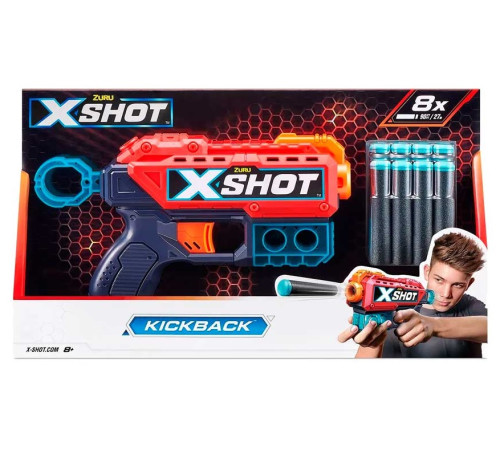 Детский&nbsp;магазин в Кишиневе в Молдове zuru 36184 Бластер x-shot excel kickback (8 патронов) 