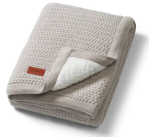  babyono-8141 1656/03 Хлопковый плед с флисовой подкладкой (75 х 100 см) серый