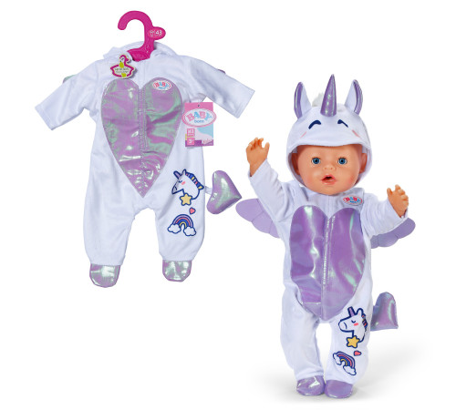 zapf creation 838266 salopetă baby born "unicorn" (43 cm)