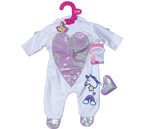 zapf creation 838266 salopetă baby born "unicorn" (43 cm)