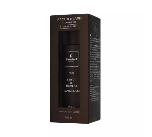 famirel men gel de curățare pentru față și barbă cu ghimbir și lime (150 ml) 084888