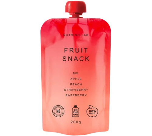  nutrino lab piure "fruit snack" măr-piersici-căpșuni-zmeură (200 gr.)