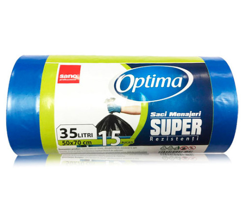 sano saci menajeri optima albaștri (35 l) 15 buc. 006522