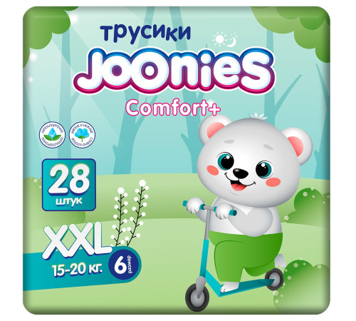  joonies comfort+ Подгузники-трусики xxl (15-20 кг) 28 шт.